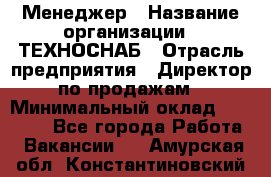 Менеджер › Название организации ­ ТЕХНОСНАБ › Отрасль предприятия ­ Директор по продажам › Минимальный оклад ­ 20 000 - Все города Работа » Вакансии   . Амурская обл.,Константиновский р-н